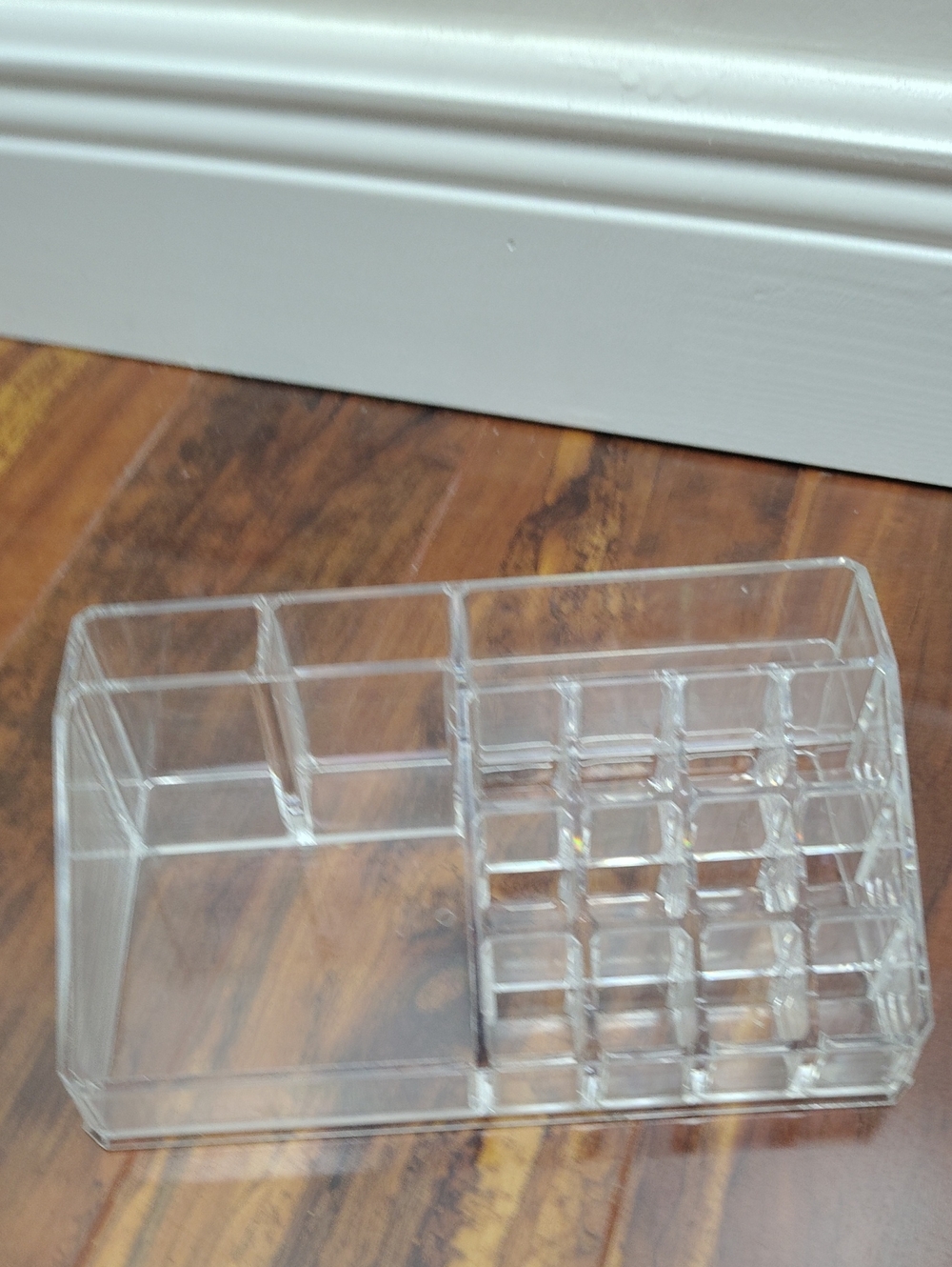 Clear Acrylic Multi-Compartment Makeup & Desk Organizer, Bathroom Cosmetic Table